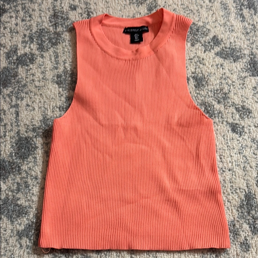 Sincerely Jules Coral Ribbed Tank Top